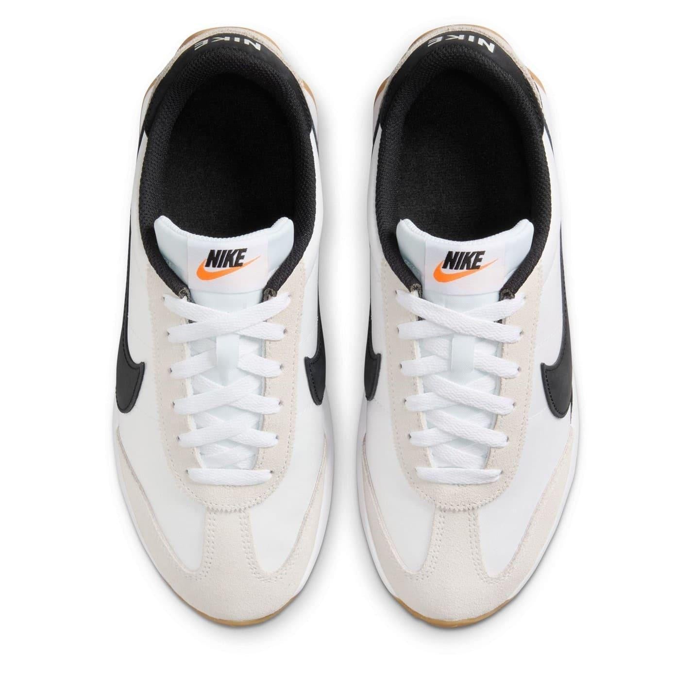 White-Black - Pack Shot - Nike Womens-Ladies Waffle Debut Suede Wedge Trainers