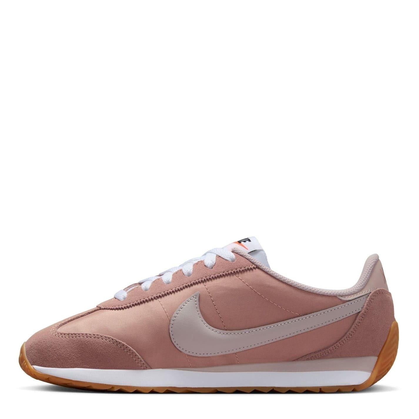 Pink - Back - Nike Womens-Ladies Waffle Debut Suede Wedge Trainers
