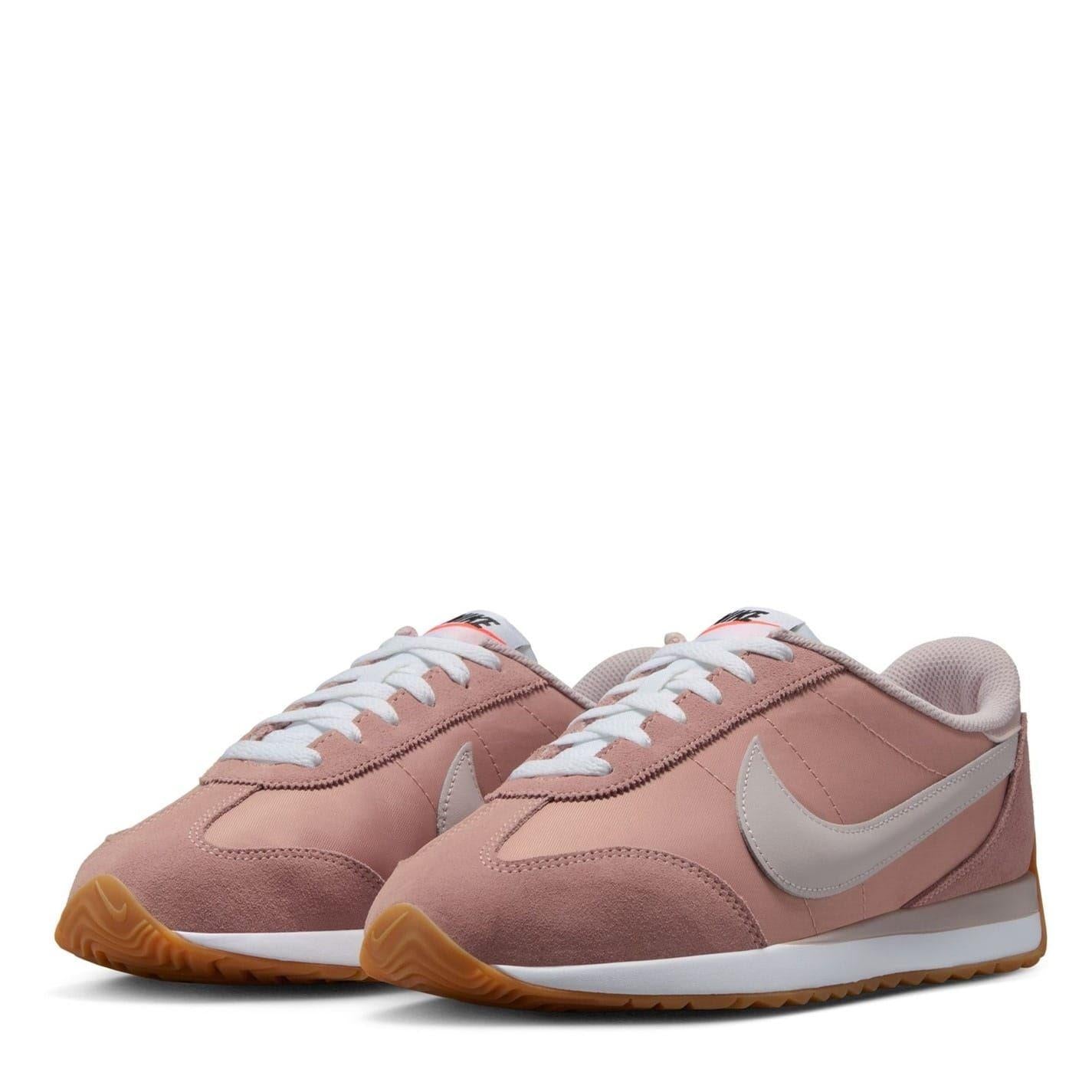 Pink - Side - Nike Womens-Ladies Waffle Debut Suede Wedge Trainers