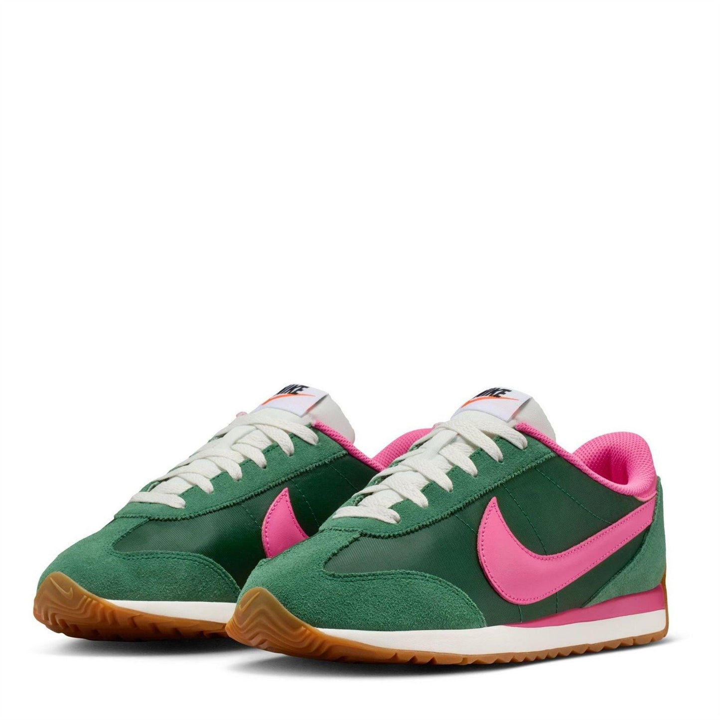 Green-Pink - Side - Nike Womens-Ladies Waffle Debut Suede Wedge Trainers