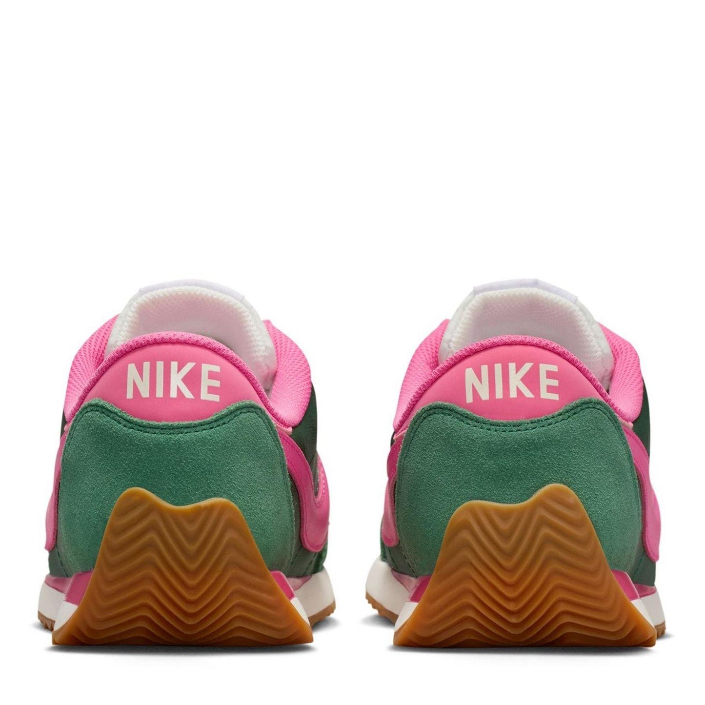 Green-Pink - Lifestyle - Nike Womens-Ladies Waffle Debut Suede Wedge Trainers