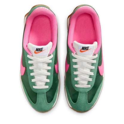 Green-Pink - Pack Shot - Nike Womens-Ladies Waffle Debut Suede Wedge Trainers