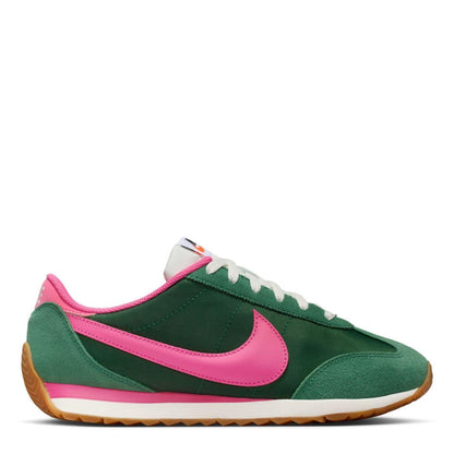 Green-Pink - Front - Nike Womens-Ladies Waffle Debut Suede Wedge Trainers