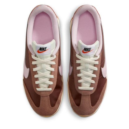 Brown-Pink - Pack Shot - Nike Womens-Ladies Waffle Debut Suede Wedge Trainers