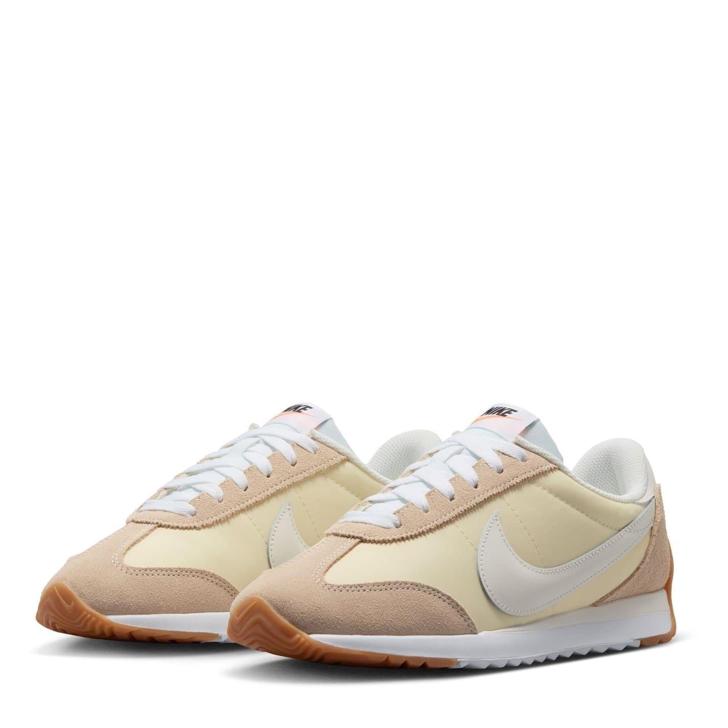 Off White-Gum - Side - Nike Womens-Ladies Waffle Debut Suede Wedge Trainers