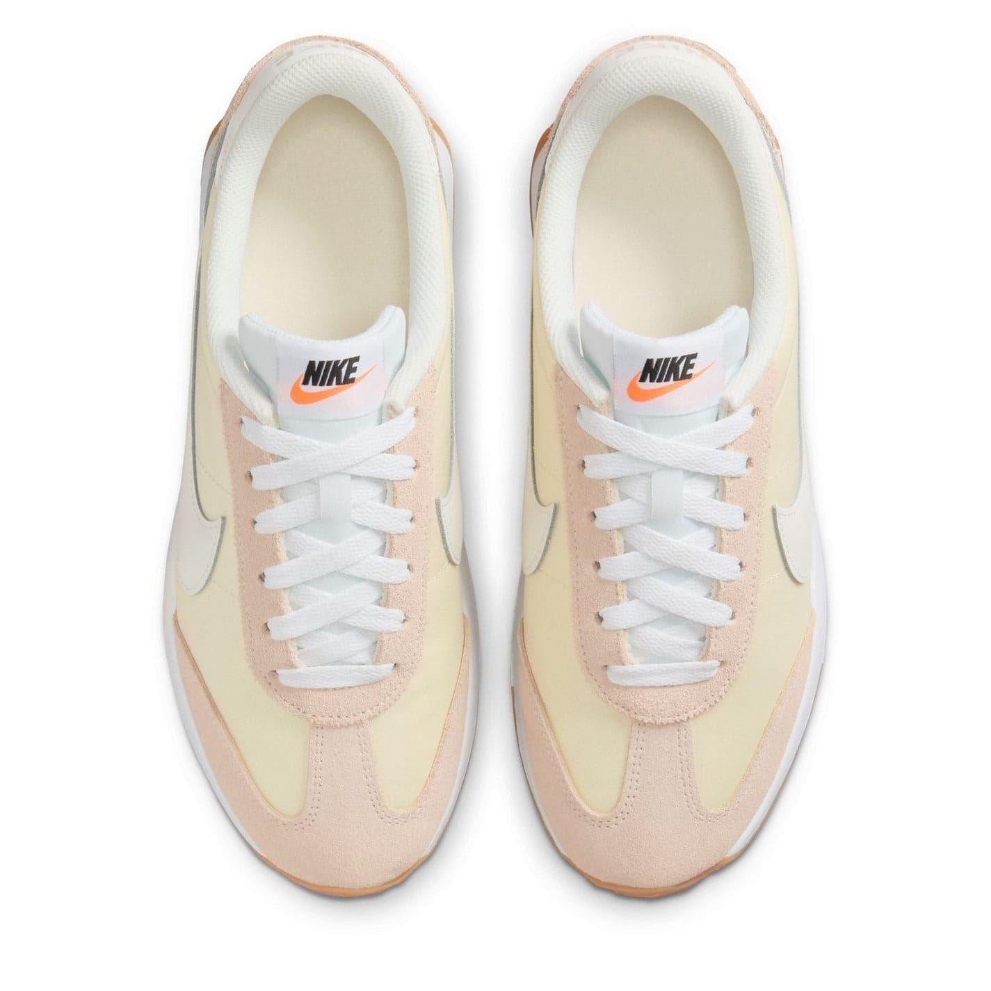 Off White-Gum - Pack Shot - Nike Womens-Ladies Waffle Debut Suede Wedge Trainers