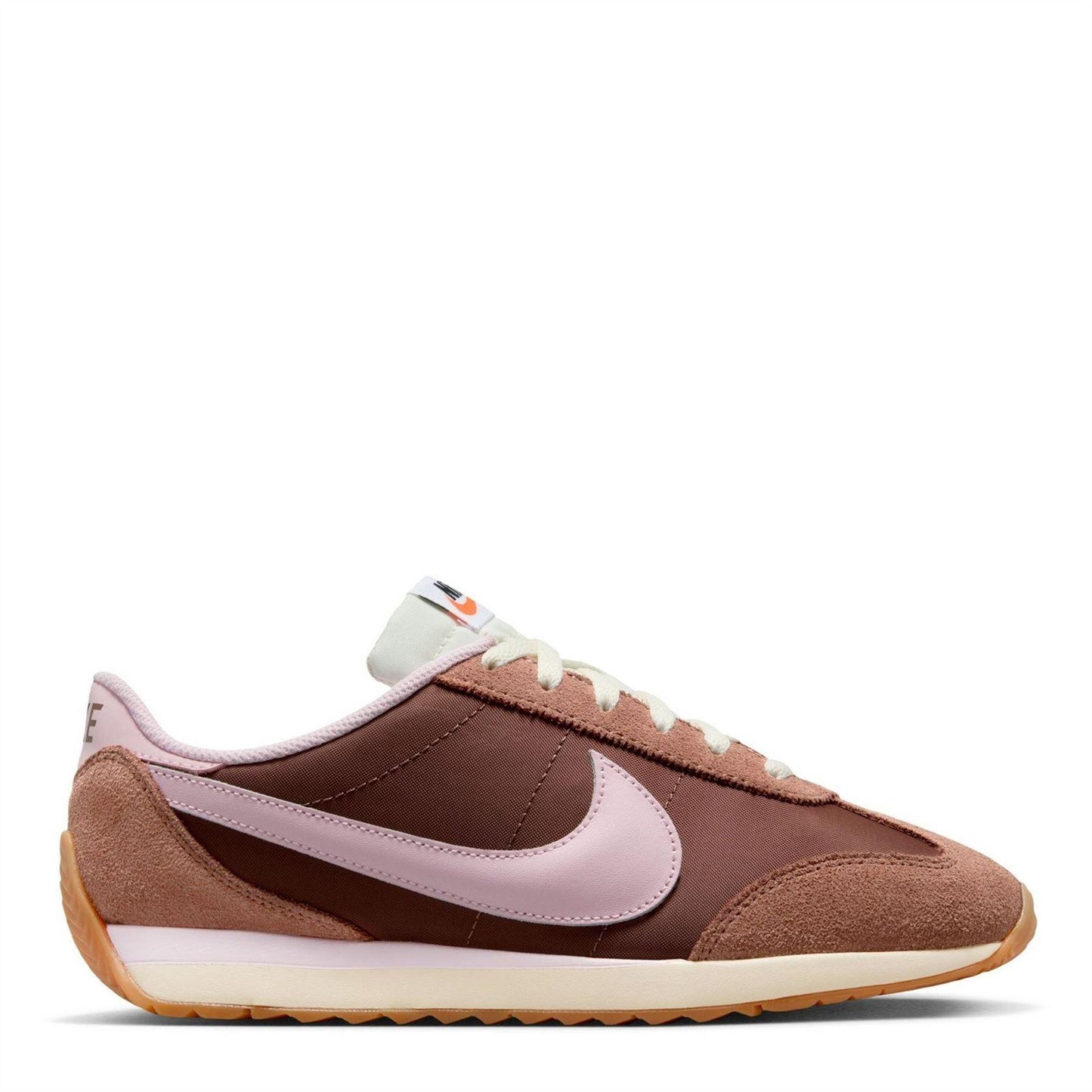 Brown-Pink - Front - Nike Womens-Ladies Waffle Debut Suede Wedge Trainers