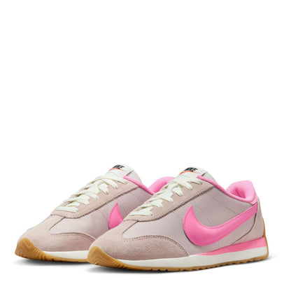 Red-Pink - Side - Nike Womens-Ladies Waffle Debut Suede Wedge Trainers