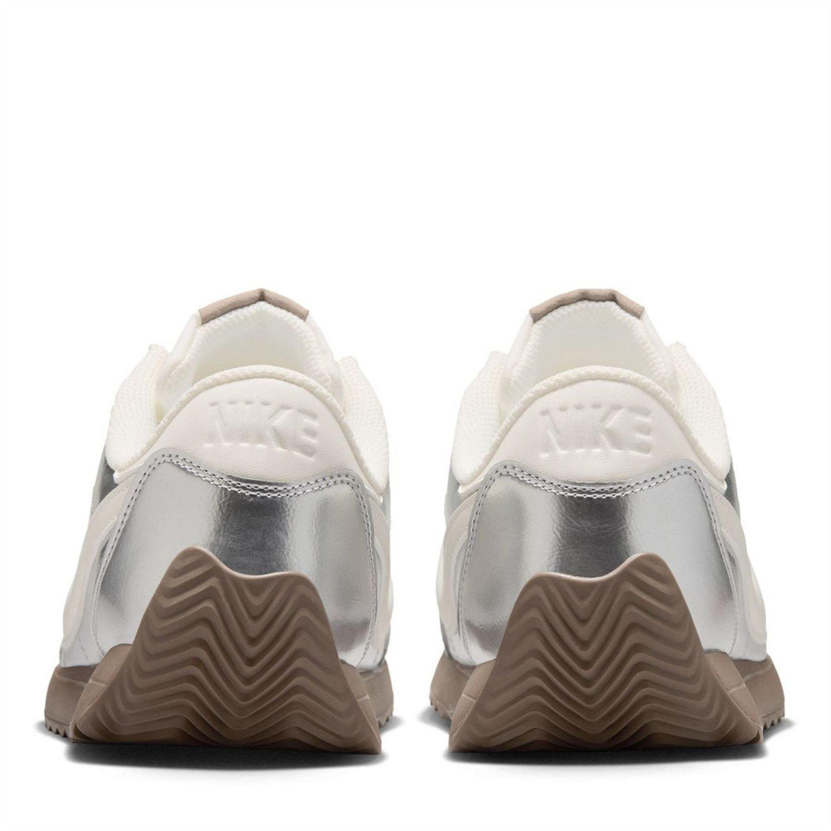 Metallic Silver-Brown - Lifestyle - Nike Womens-Ladies Waffle Debut Suede Wedge Trainers