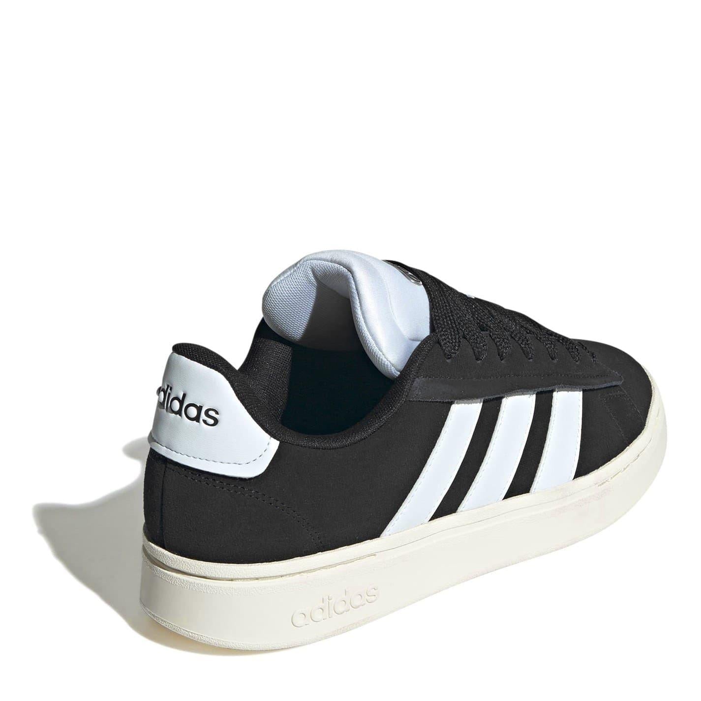 Black-White - Lifestyle - Adidas Womens-Ladies Grand Court Alpha Leather Cloudfoam Trainers