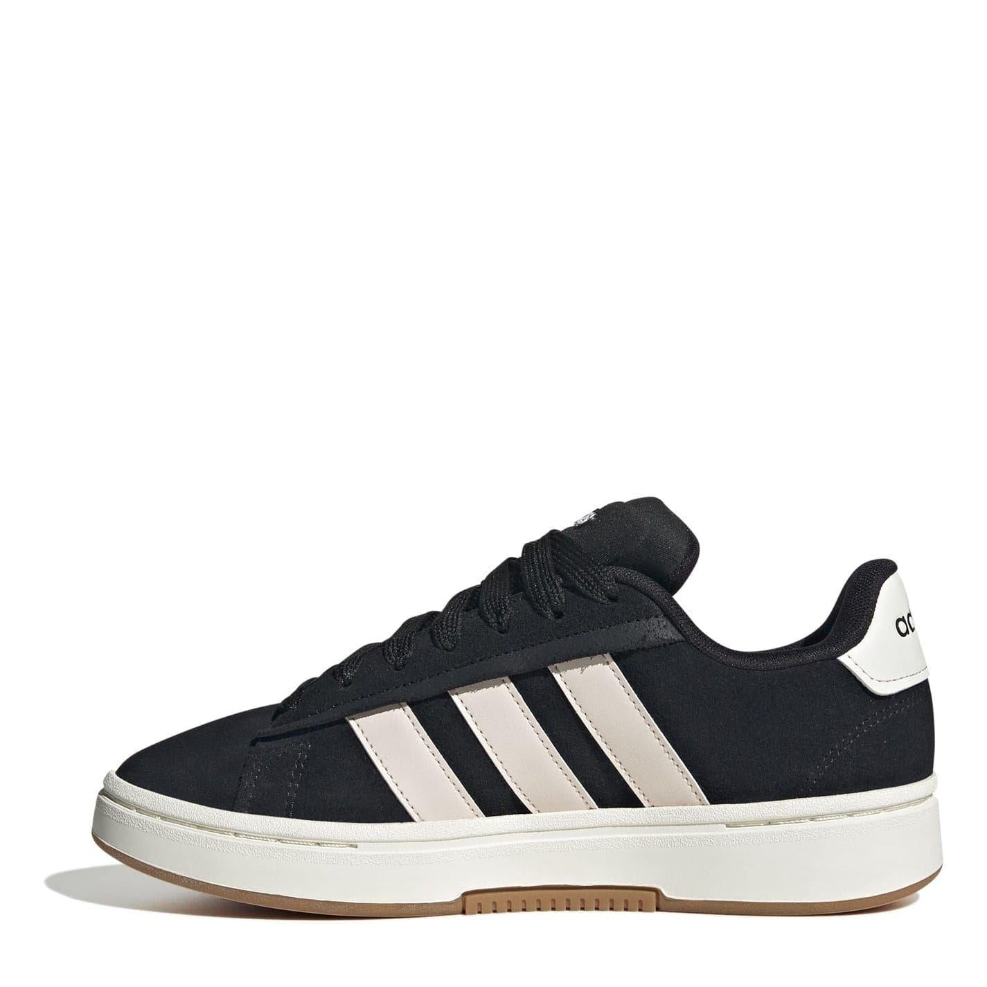 Black-Pink - Back - Adidas Womens-Ladies Grand Court Alpha Leather Cloudfoam Trainers