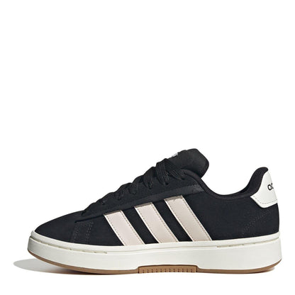 Black-Pink - Back - Adidas Womens-Ladies Grand Court Alpha Leather Cloudfoam Trainers