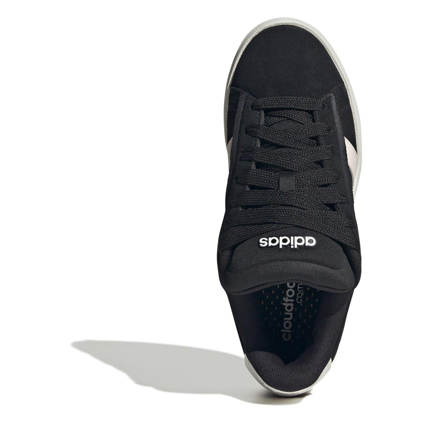 Black-Pink - Pack Shot - Adidas Womens-Ladies Grand Court Alpha Leather Cloudfoam Trainers