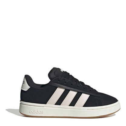 Black-Pink - Front - Adidas Womens-Ladies Grand Court Alpha Leather Cloudfoam Trainers