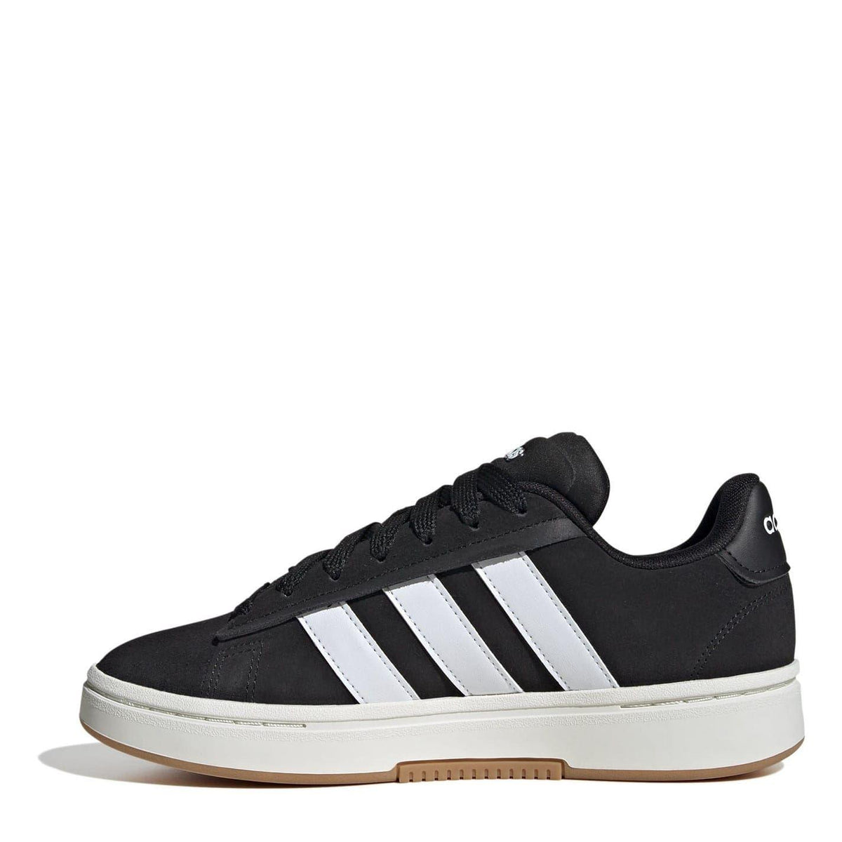 Black-White-Gum - Back - Adidas Womens-Ladies Grand Court Alpha Leather Cloudfoam Trainers
