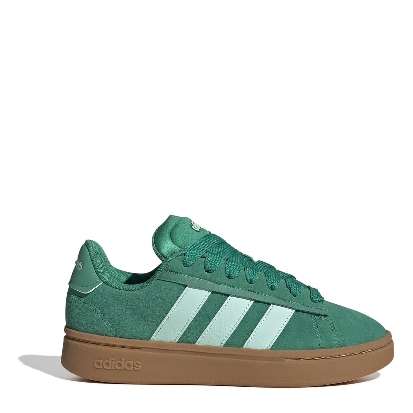 Green-Mint - Front - Adidas Womens-Ladies Grand Court Alpha Leather Cloudfoam Trainers