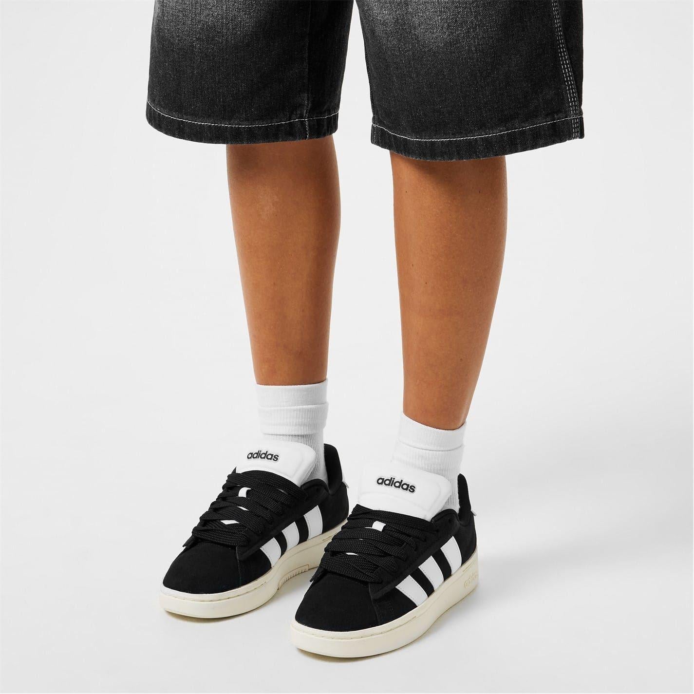 Black-White - Back - Adidas Womens-Ladies Grand Court Alpha Leather Cloudfoam Trainers