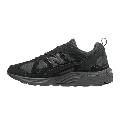 Black - Back - New Balance Mens Leather Low Flat Trainers