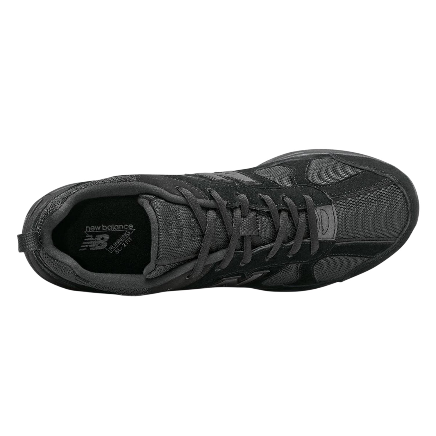 Black - Side - New Balance Mens Leather Low Flat Trainers