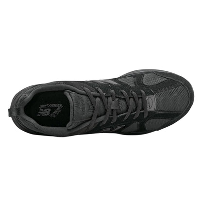 Black - Side - New Balance Mens Leather Low Flat Trainers