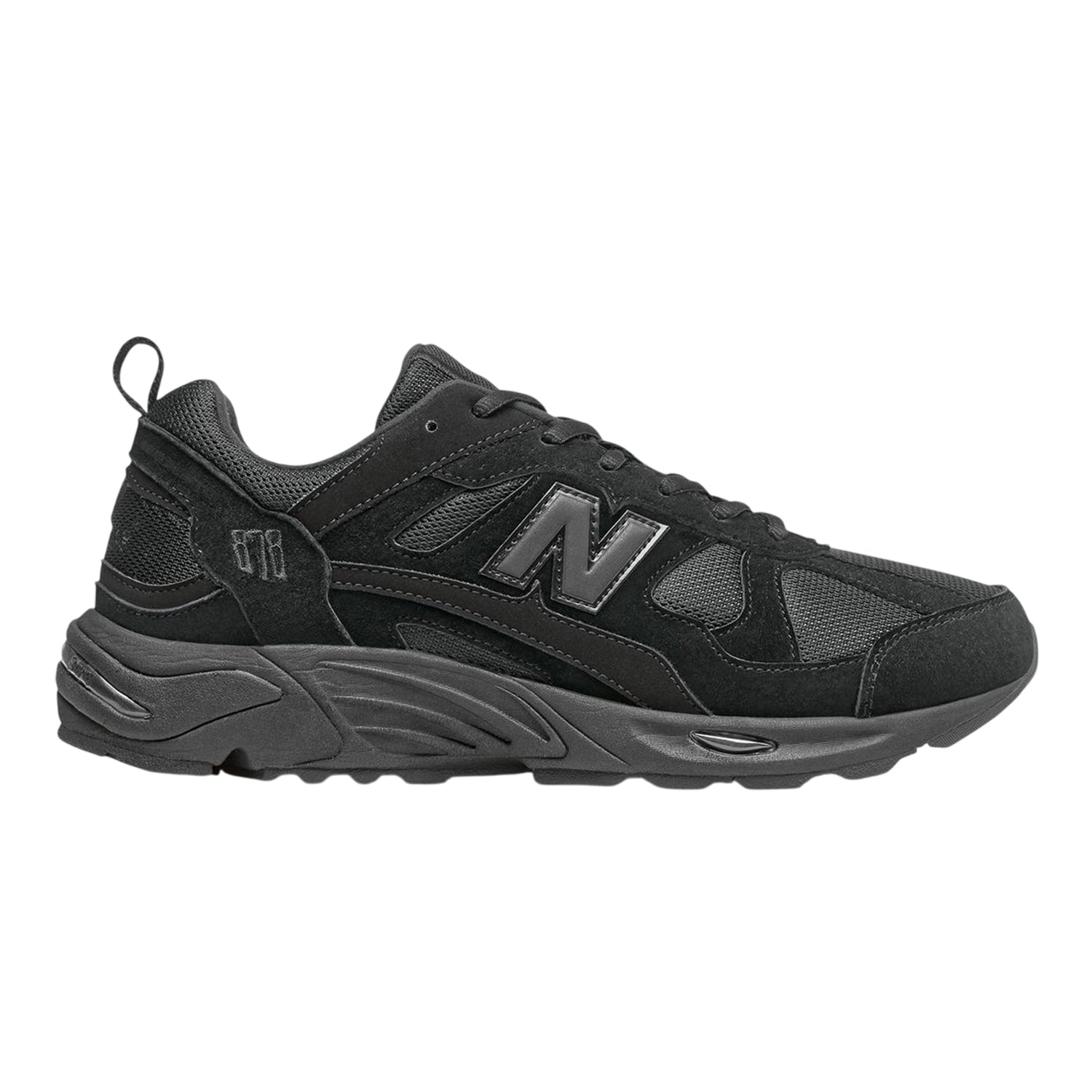 Black - Front - New Balance Mens Leather Low Flat Trainers