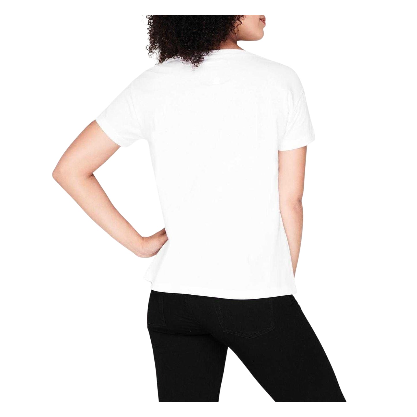 White - Back - Armani Exchange Womens-Ladies Logo Cotton Regular T-Shirt