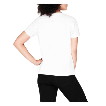 White - Back - Armani Exchange Womens-Ladies Logo Cotton Regular T-Shirt