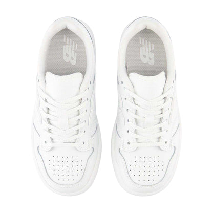 White - Side - New Balance Childrens-Kids 480 Leather Trainers