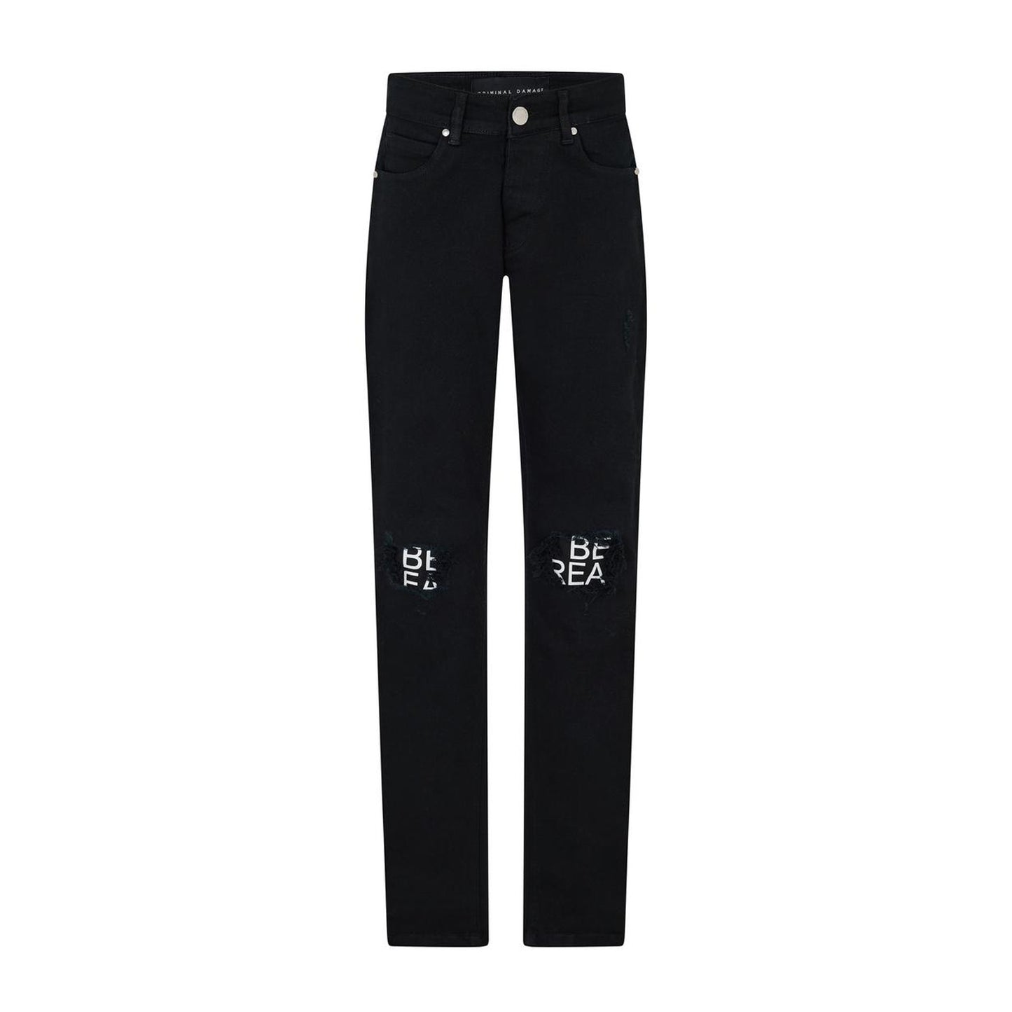 Black - Front - Criminal Damage Mens Jeans