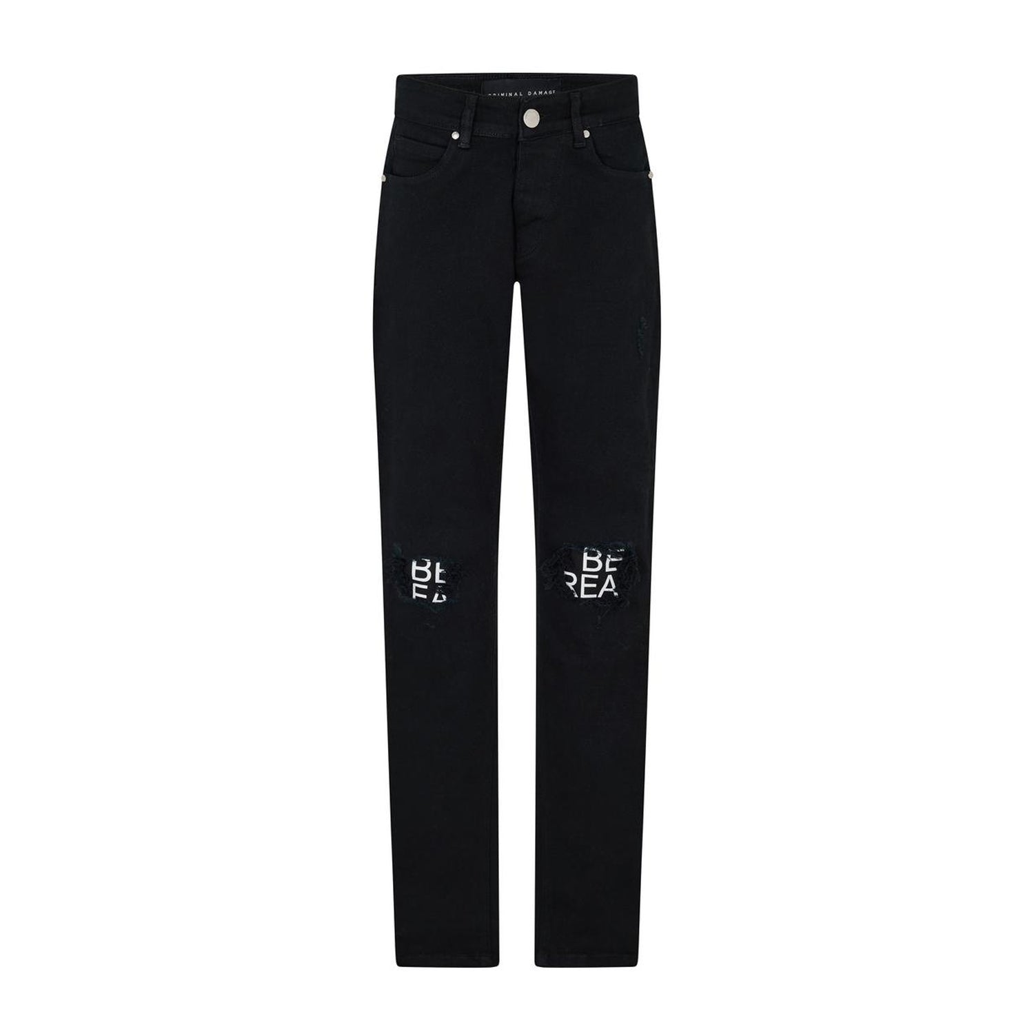 Black - Front - Criminal Damage Mens Jeans
