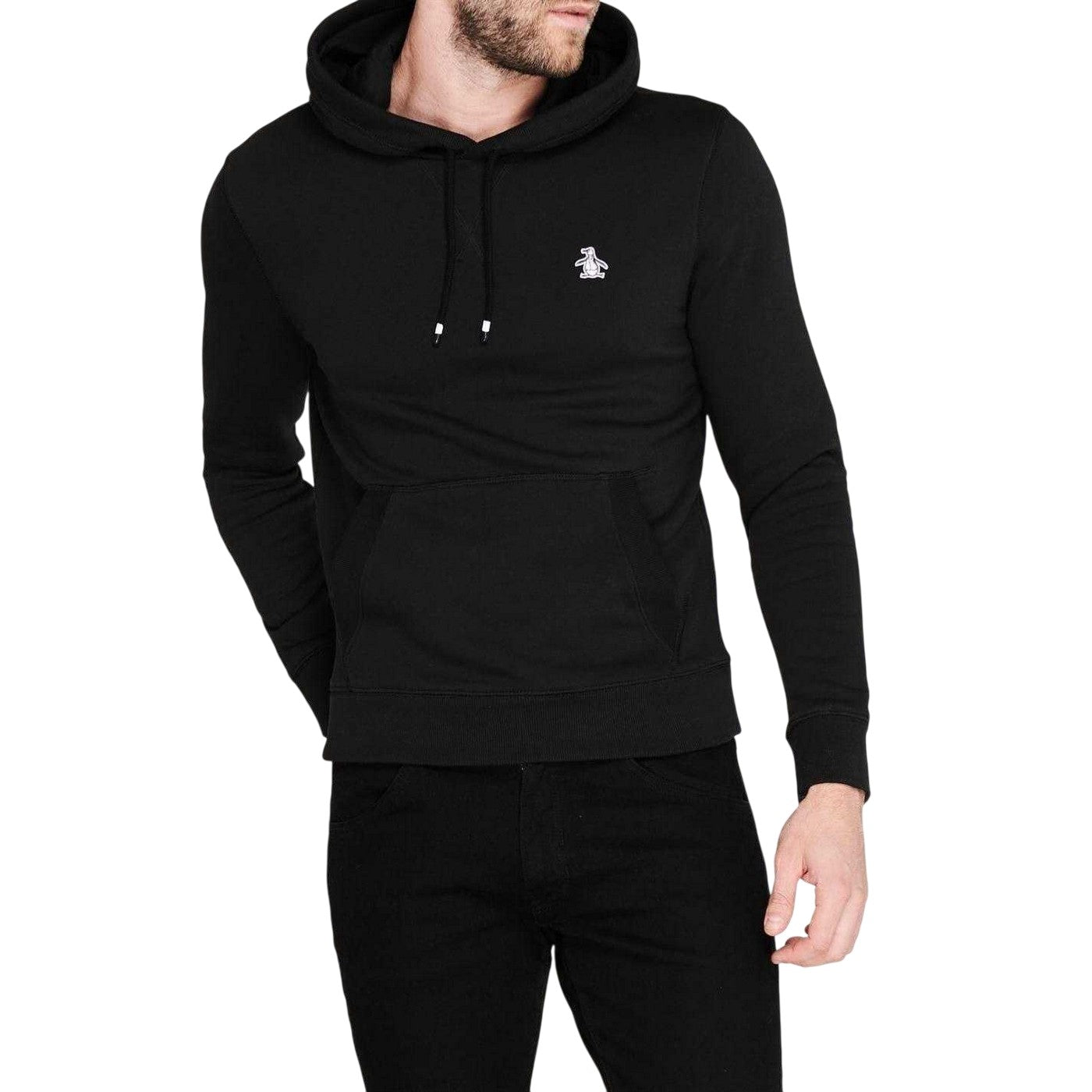 Black - Side - Original Penguin Mens Popover Hoodie