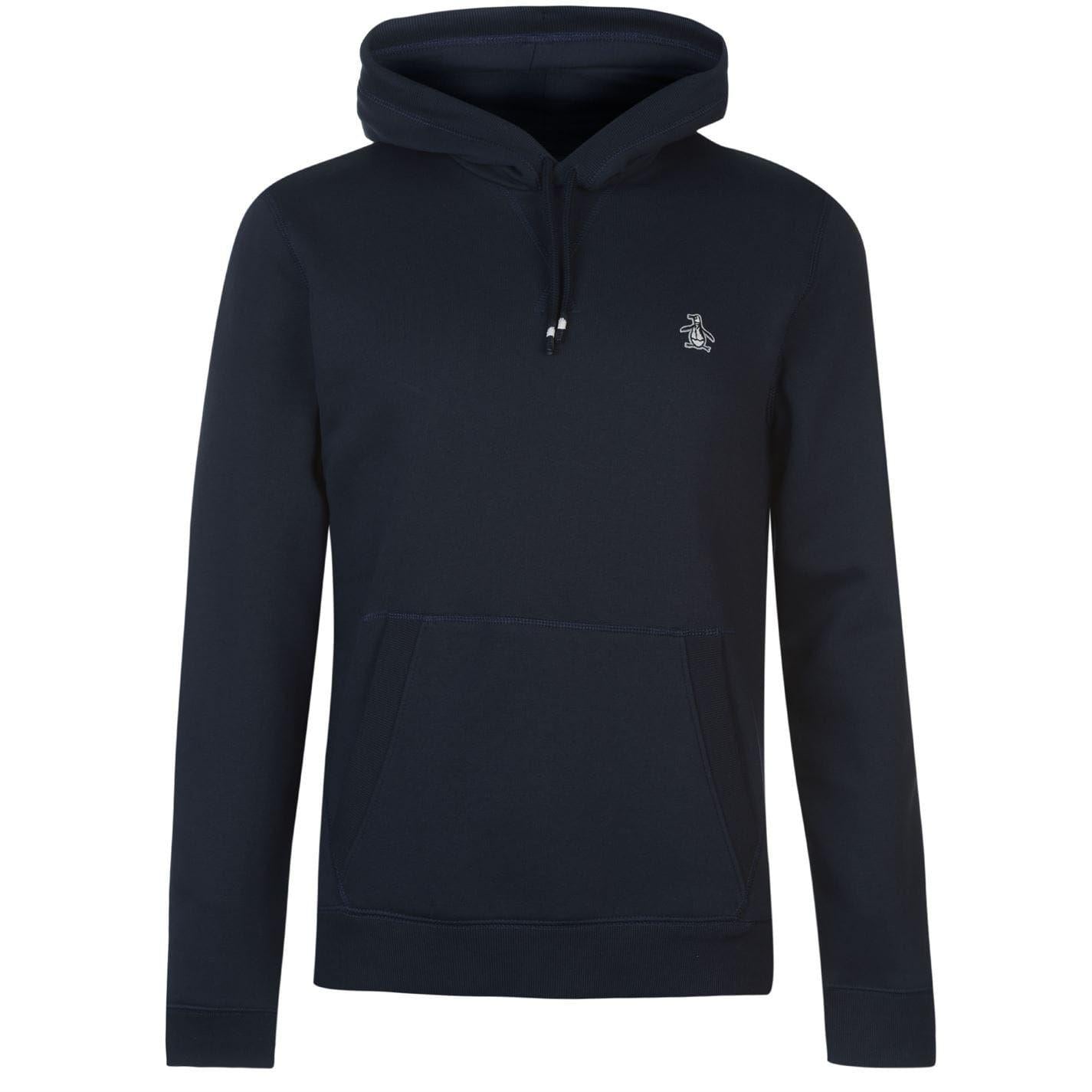 Navy - Front - Original Penguin Mens Popover Hoodie