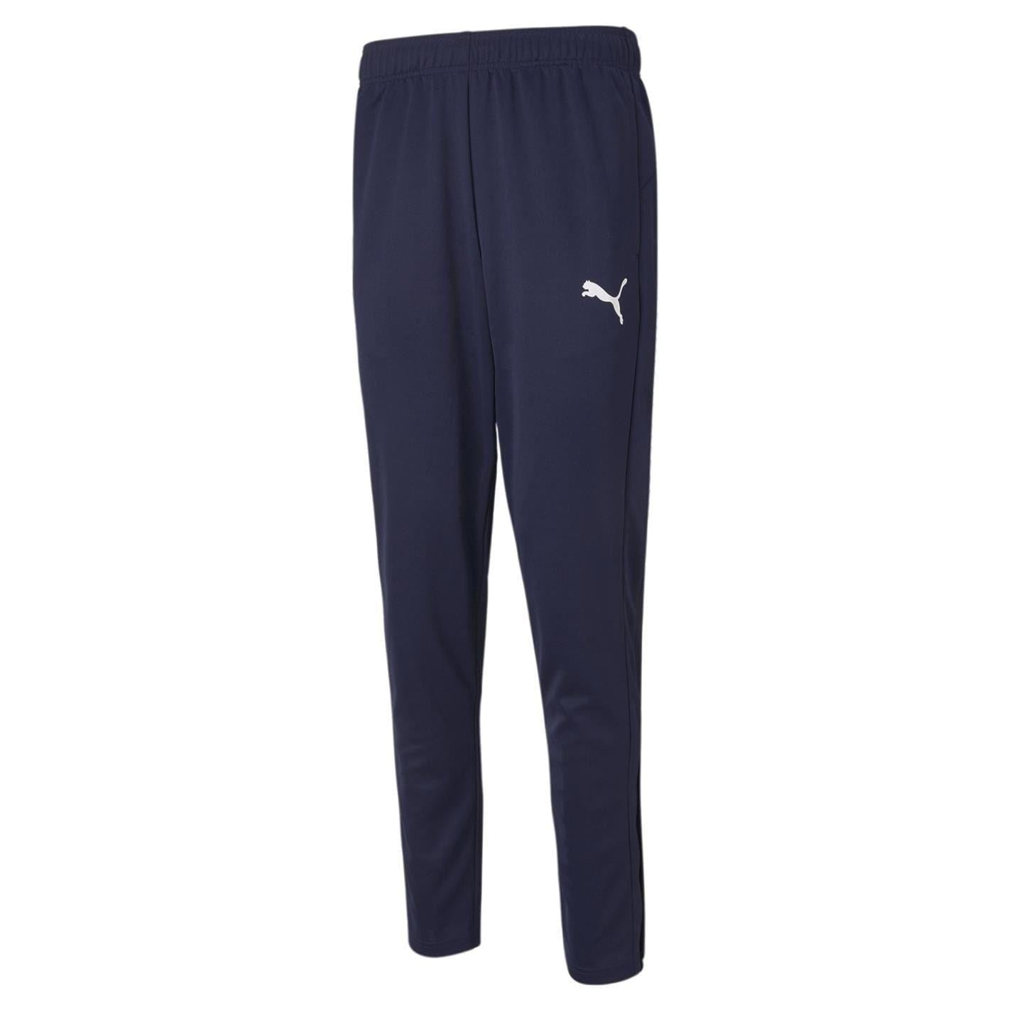 Navy - Front - Puma Mens Logo Tapered Tracksuit Bottoms