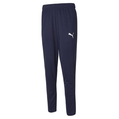 Navy - Front - Puma Mens Logo Tapered Tracksuit Bottoms