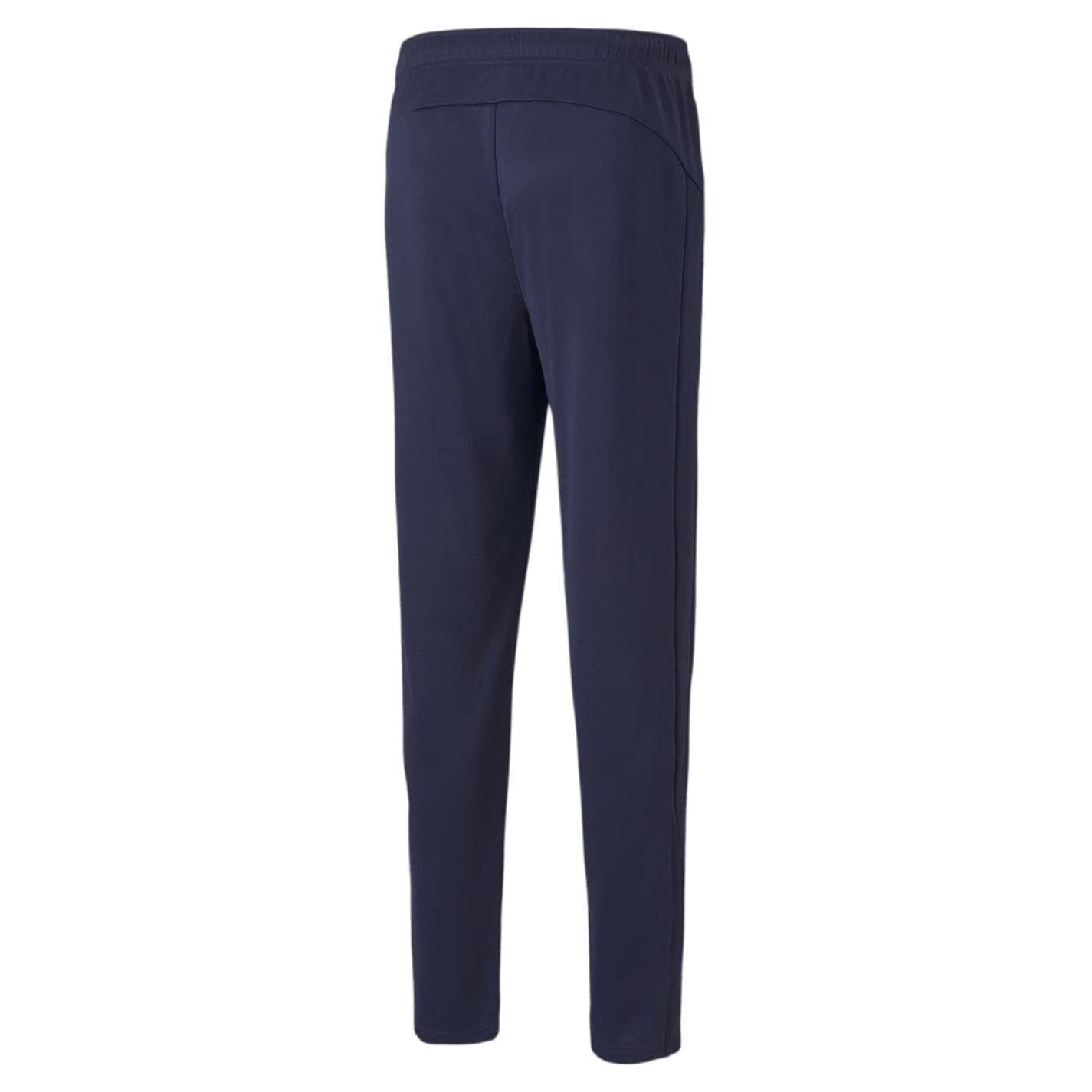 Navy - Back - Puma Mens Logo Tapered Tracksuit Bottoms