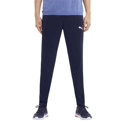 Navy - Side - Puma Mens Logo Tapered Tracksuit Bottoms