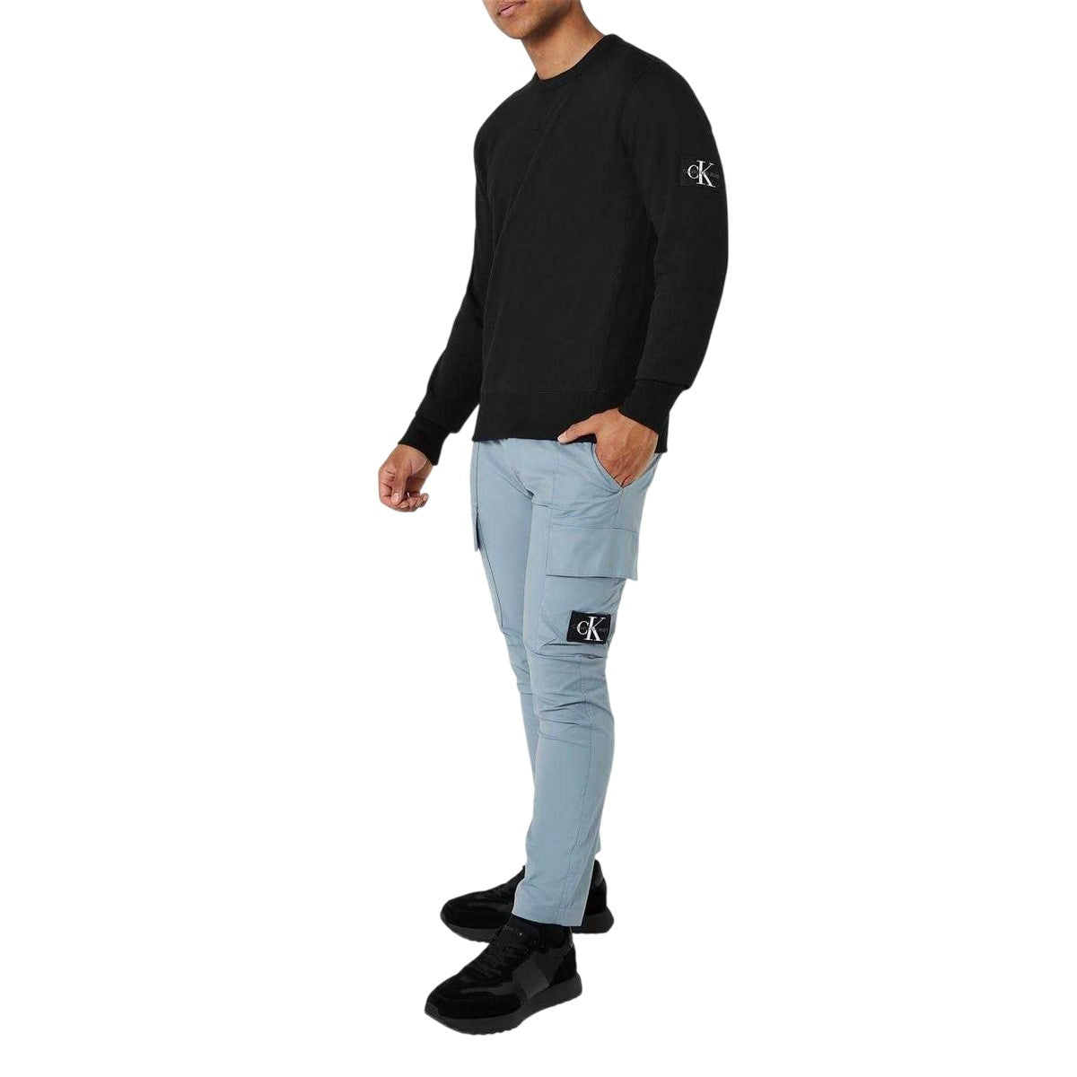 Black - Lifestyle - Calvin Klein Mens Badge Crew Neck Sweatshirt