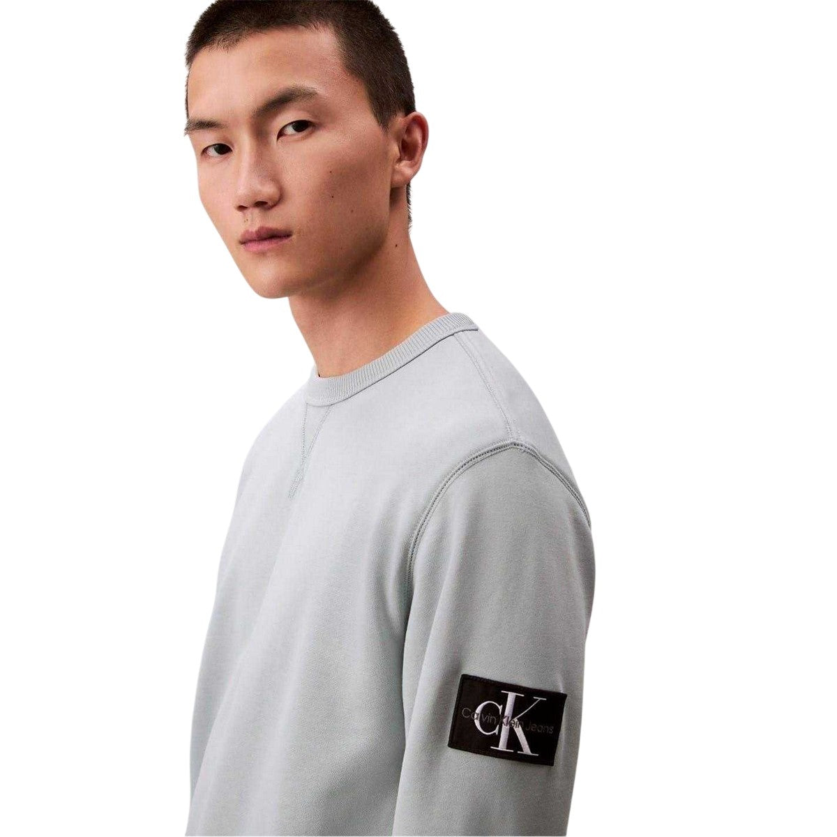 Overcast Grey - Lifestyle - Calvin Klein Mens Badge Crew Neck Sweatshirt