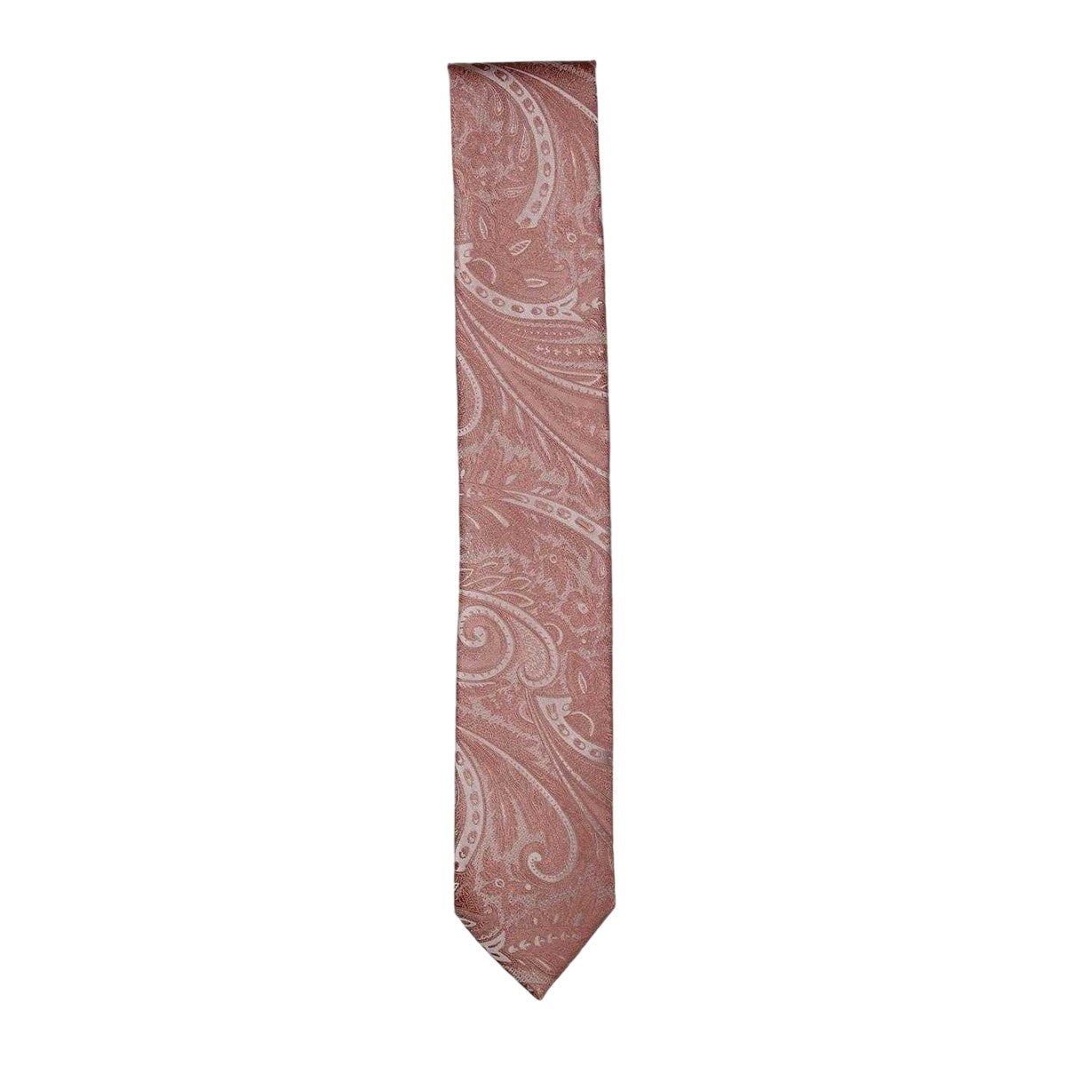Pink - Back - Twisted Tailor Paisley Tie & Pocket Square Set