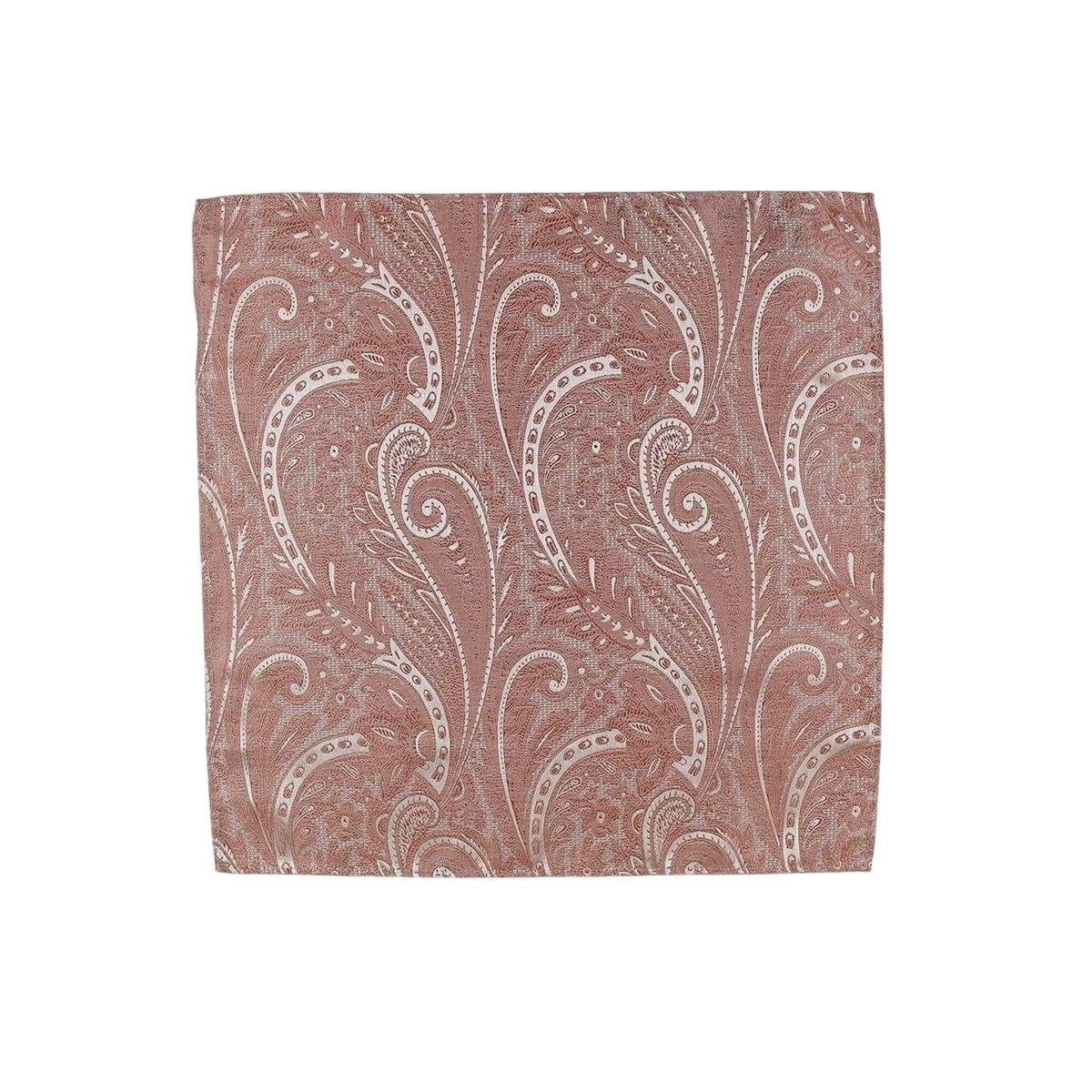 Pink - Side - Twisted Tailor Paisley Tie & Pocket Square Set