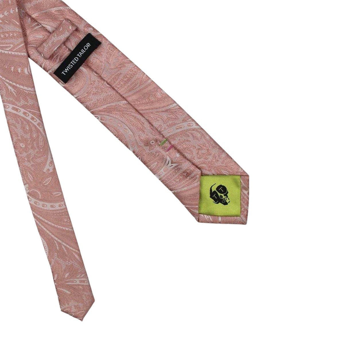 Pink - Pack Shot - Twisted Tailor Paisley Tie & Pocket Square Set