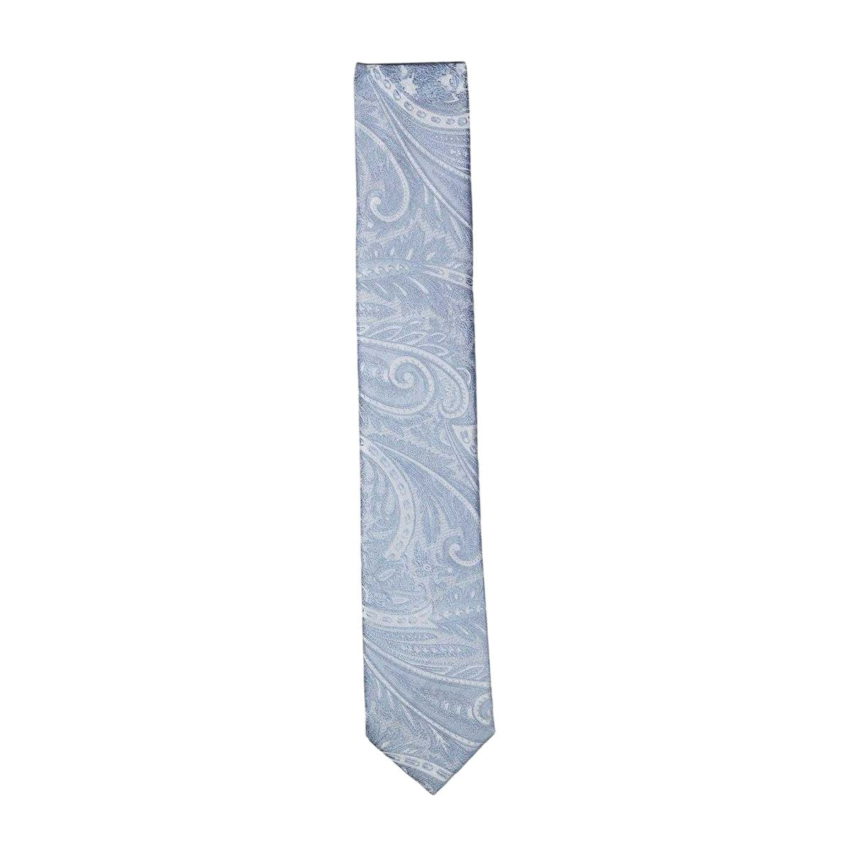 Light Blue - Back - Twisted Tailor Paisley Tie & Pocket Square Set