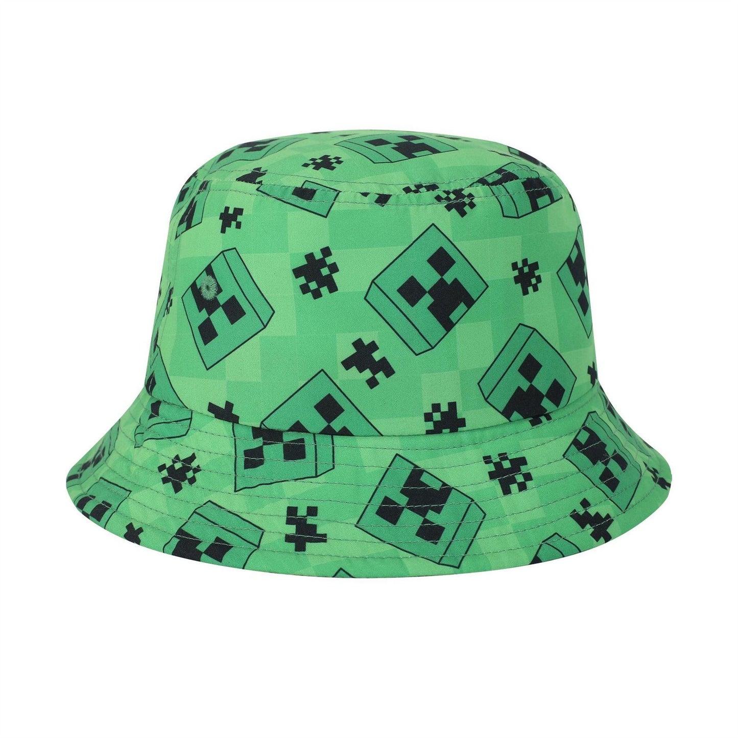 Green - Back - Minecraft Creeper Character Bucket Hat
