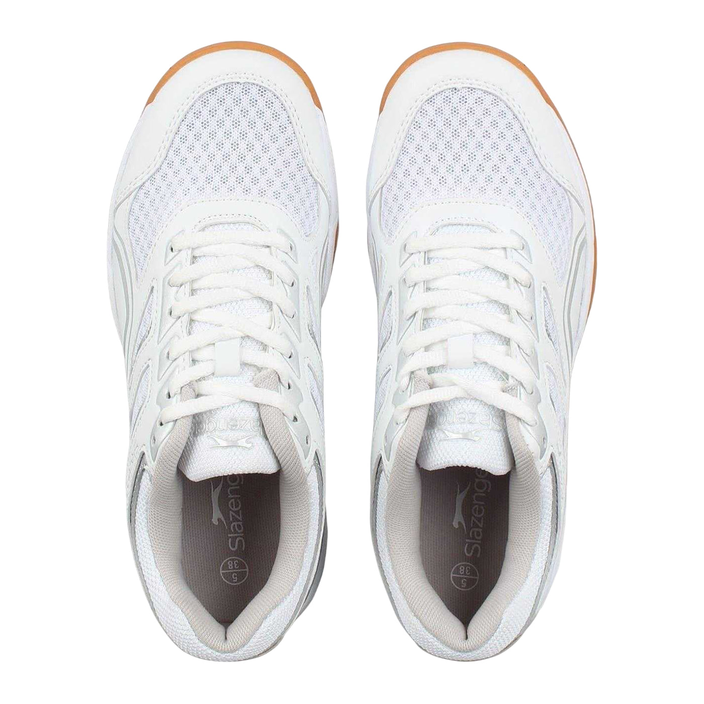 White - Pack Shot - Slazenger Womens-Ladies Indoor Court Trainers