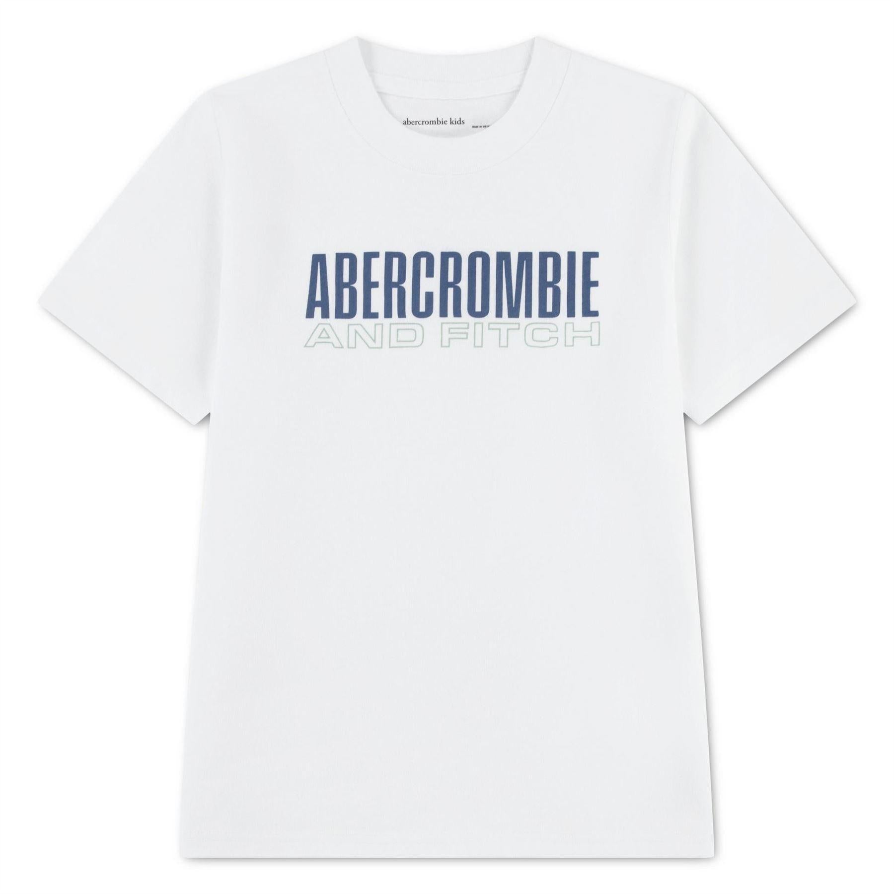 White - Front - Abercrombie & Fitch Childrens-Kids Regular T-Shirt