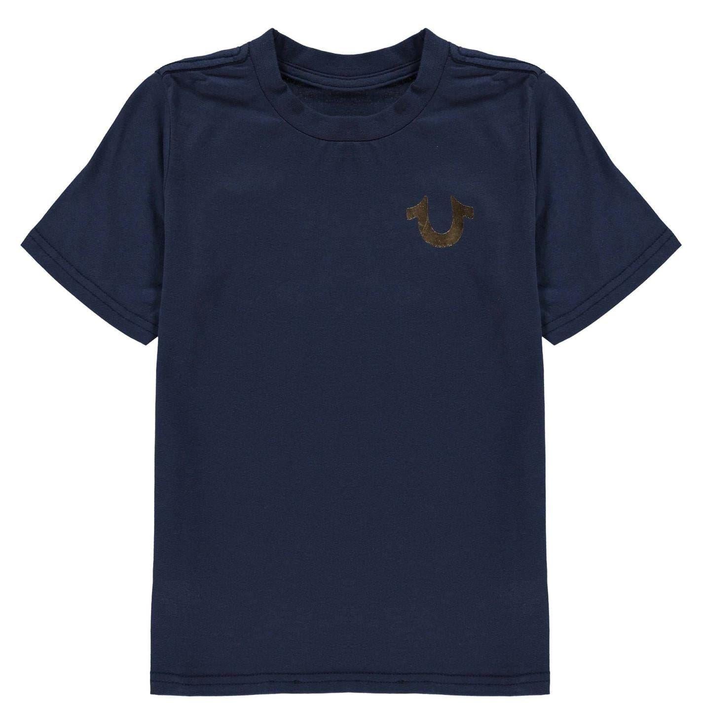 Navy - Front - True Religion Boys Horseshoe Crew Neck Short-Sleeved T-Shirt