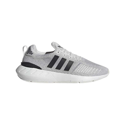 White-Black - Side - Adidas Womens-Ladies Swift Run 22 Textile Trainers