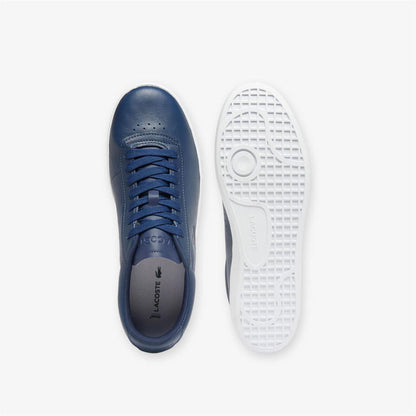 Navy Blue-White - Lifestyle - Lacoste Mens Baseshot Leather Trainers