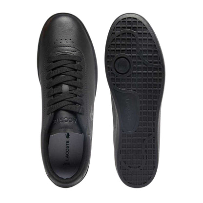 Black - Lifestyle - Lacoste Mens Baseshot Leather Flat Trainers