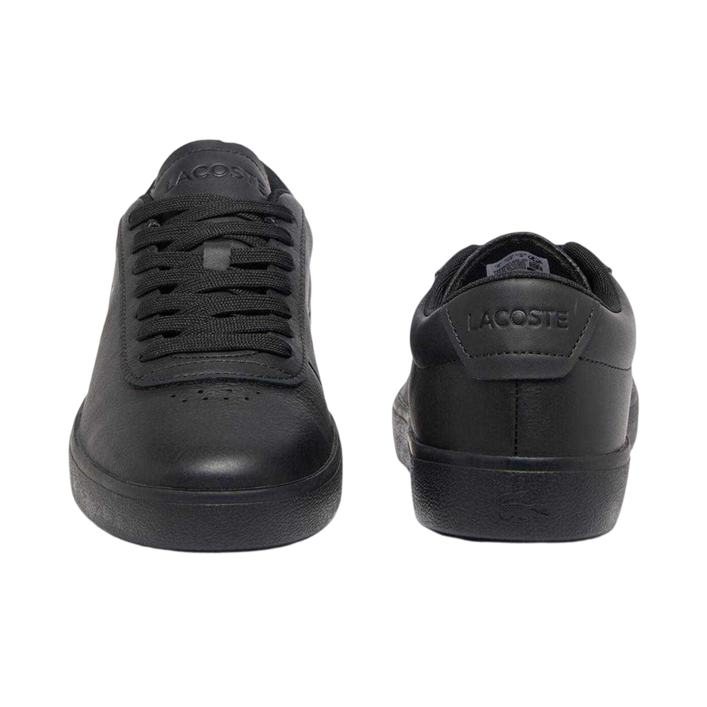 Black - Pack Shot - Lacoste Mens Baseshot Leather Flat Trainers